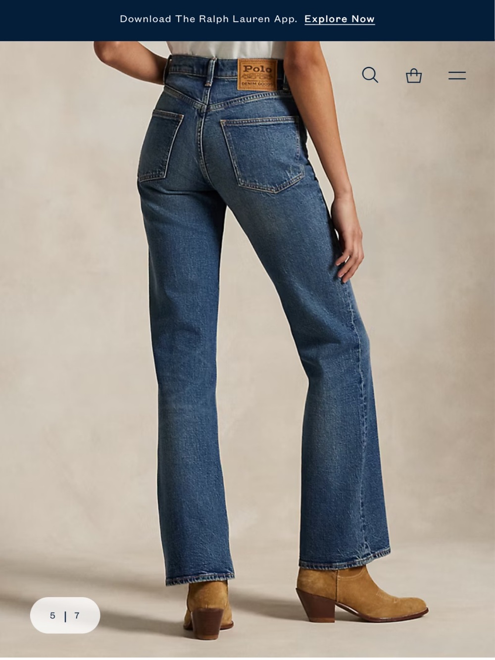 Ralph Lauren Women’s Wide-Leg Jeans in Medium Blue Wash